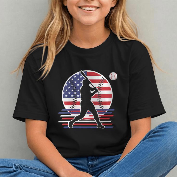 Women's Batter Patriotic American Flag Baseball Silks Graphic Youth Women's Batter Patriotic American Flag Baseball Silks Graphic Youth