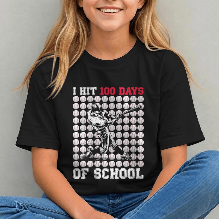 Women's I Hit 100 Days Of School Baseball 100th Day Boys Kids Graphic Youth Women's I Hit 100 Days Of School Baseball 100th Day Boys Kids Graphic Youth