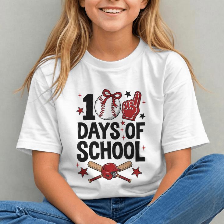 100 Days Of School Coquette Bow Baseball 100th Day Girl Kid Graphic Youth 100 Days Of School Coquette Bow Baseball 100th Day Girl Kid Graphic Youth
