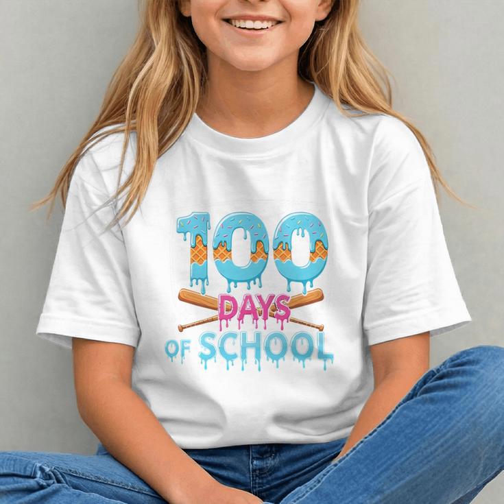 100 Days Of School Drip Ice Cream Baseball For Teacher Kids Premium Tri-Blend Graphic Youth 100 Days Of School Drip Ice Cream Baseball For Teacher Kids Premium Tri-Blend Graphic Youth