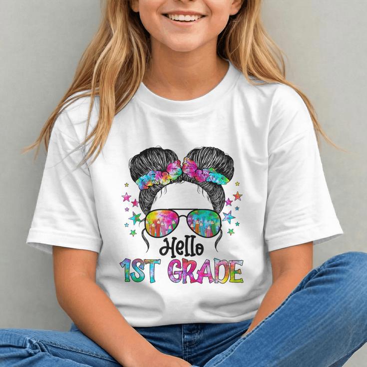 1st Grade Vibes Messy Bun Back to School Youth T-shirt 1st Grade Vibes Messy Bun Back to School Youth T-shirt