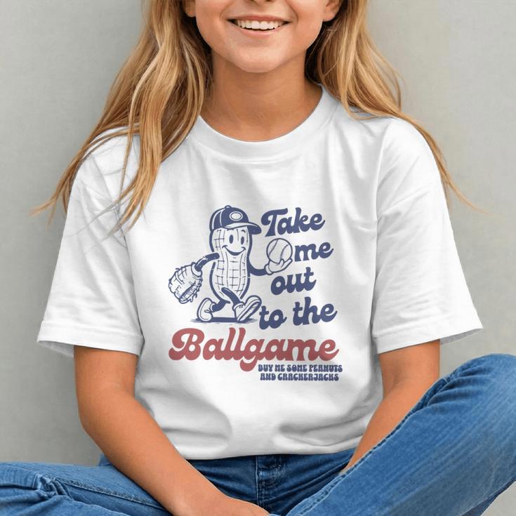 Take Me Out To The Ball Game Retro Peanuts Baseball Sports Graphic Youth