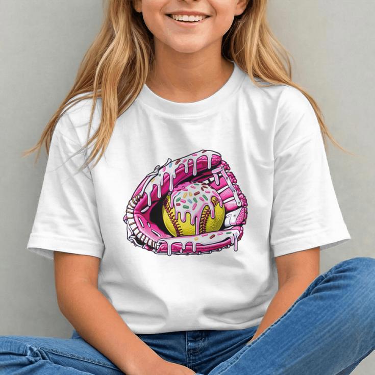 Baseball Glove Drip Shirt Ice Cream Dripping Girls Pocket Premium Graphic Youth Baseball Glove Drip Shirt Ice Cream Dripping Girls Pocket Premium Graphic Youth