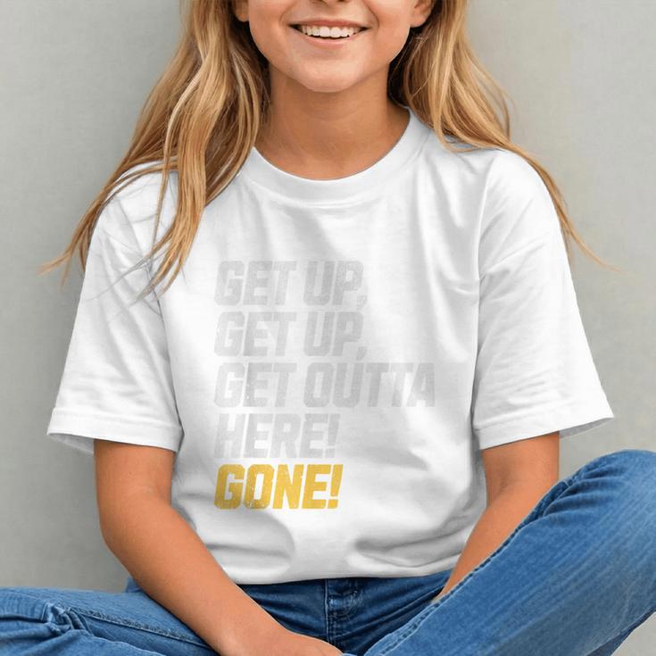Baseball Player Get Up Get Outta Here Gone Home Run Graphic Youth
