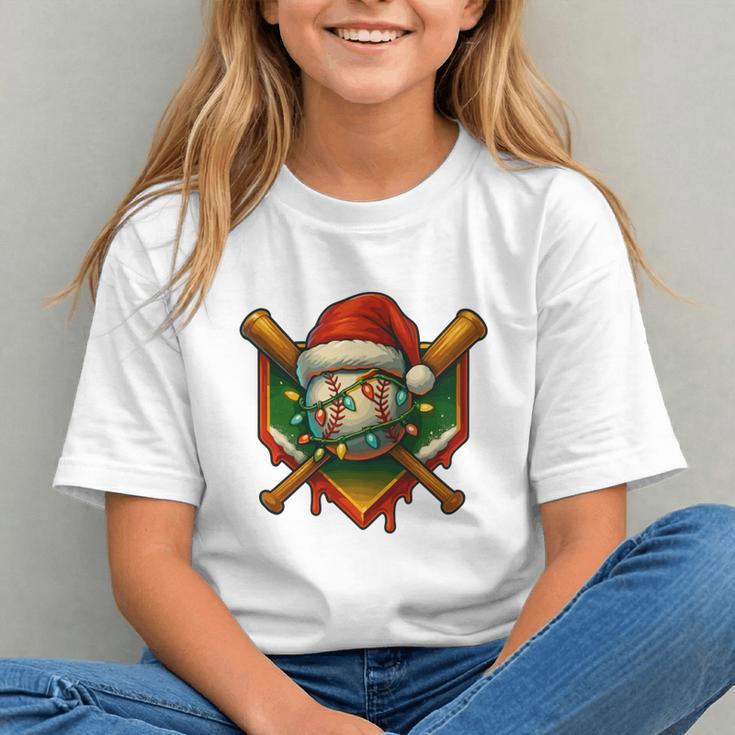 Baseball Xmas Christmas Baseball Ice Cream Drip Boys Graphic Youth