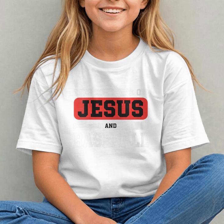 This Boy Runs On Jesus And Baseball Christian Baseball Graphic Youth