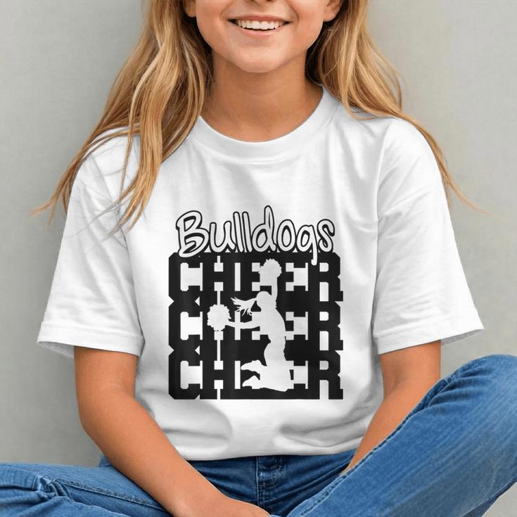 Bulldogs Cheer Back To School Cheerleading Spirit Graphic Youth Bulldogs Cheer Back To School Cheerleading Spirit Graphic Youth