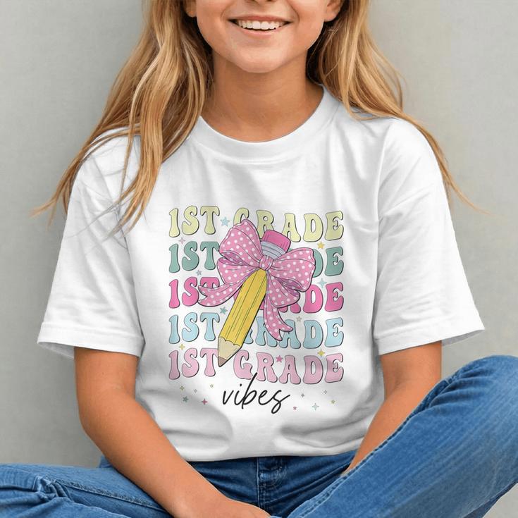 Charming Coquette Bow 1st Grade Back to School Youth T-shirt Charming Coquette Bow 1st Grade Back to School Youth T-shirt