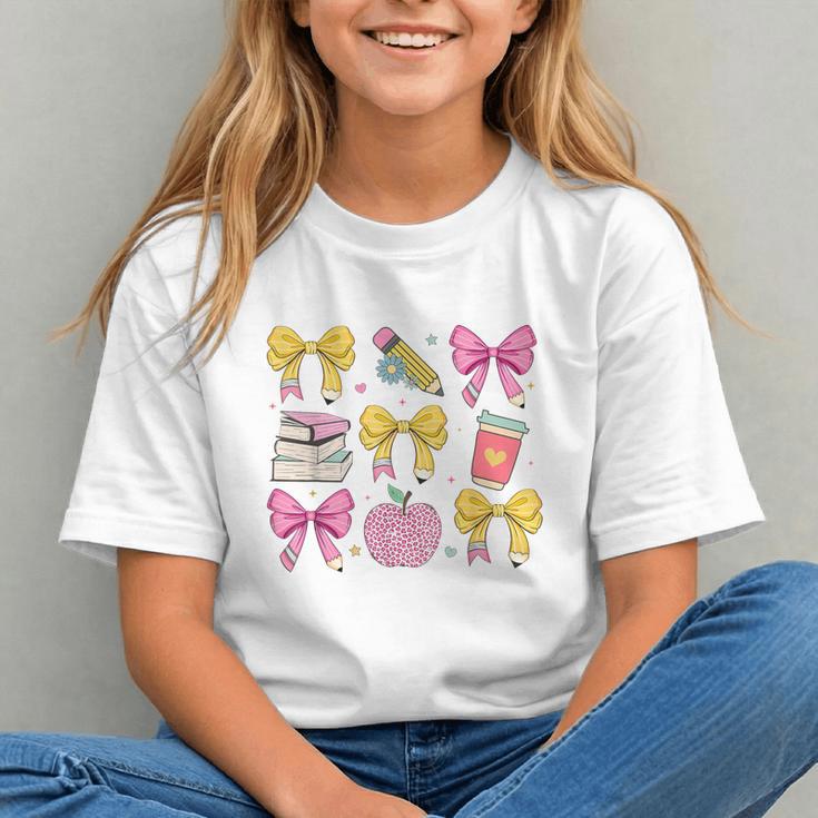 Charming Coquette Bow & Books Back to School Youth T-shirt Charming Coquette Bow & Books Back to School Youth T-shirt