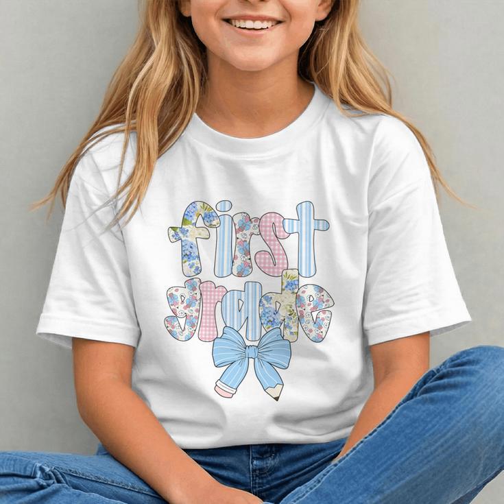 Charming Coquette Bow Pencil First Grade Back to School Youth T-shirt Charming Coquette Bow Pencil First Grade Back to School Youth T-shirt