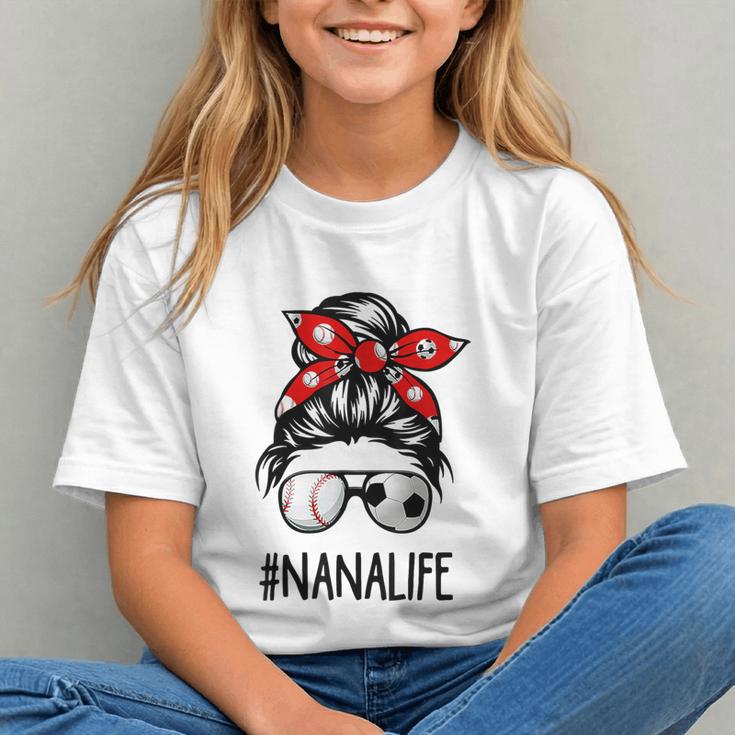 Classy Nana Life Soccer Messy Bun Baseball Mother's Day Graphic Youth