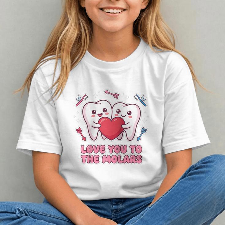 Cute Dentist Valentine Love You To The Molars Teeth Pun Raglan Baseball Tee Graphic Youth