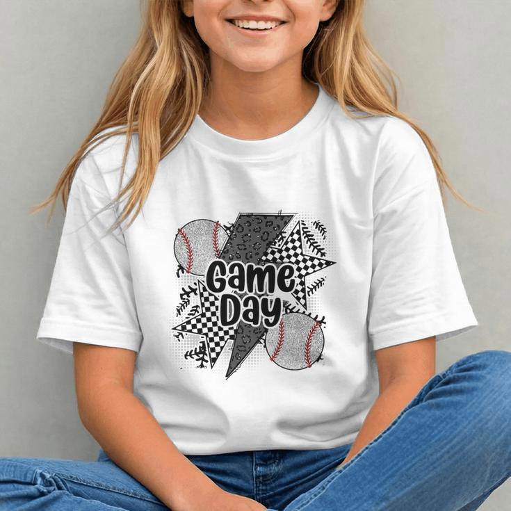 Game Day Baseball Retro Checkered Baseball Graphic Youth Game Day Baseball Retro Checkered Baseball Graphic Youth