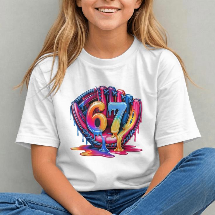 Gen Alpha Slang Ice Cream Drip Six Seven 67 Baseball Catcher Graphic Youth