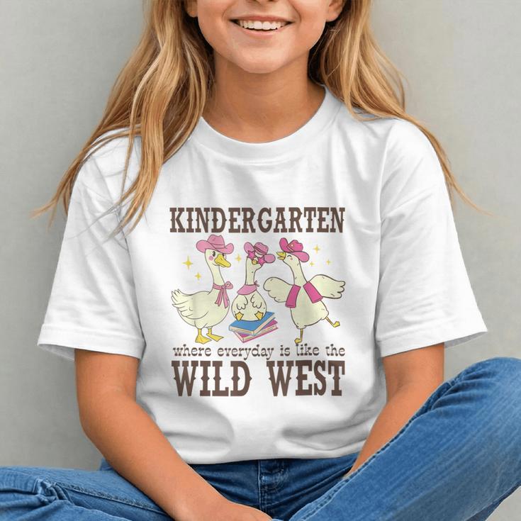 Giddy Up for Kindergarten! Wild West Cowboy Goose Youth T-Shirt