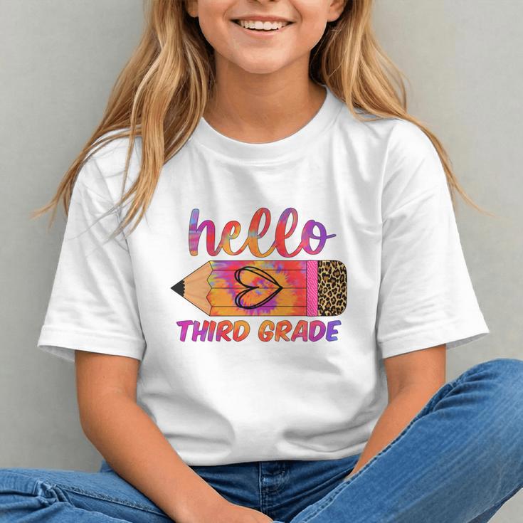 Hello Third Grade Back To School Pencil Tie Dye 3rd Grade Performance Graphic Youth Hello Third Grade Back To School Pencil Tie Dye 3rd Grade Performance Graphic Youth