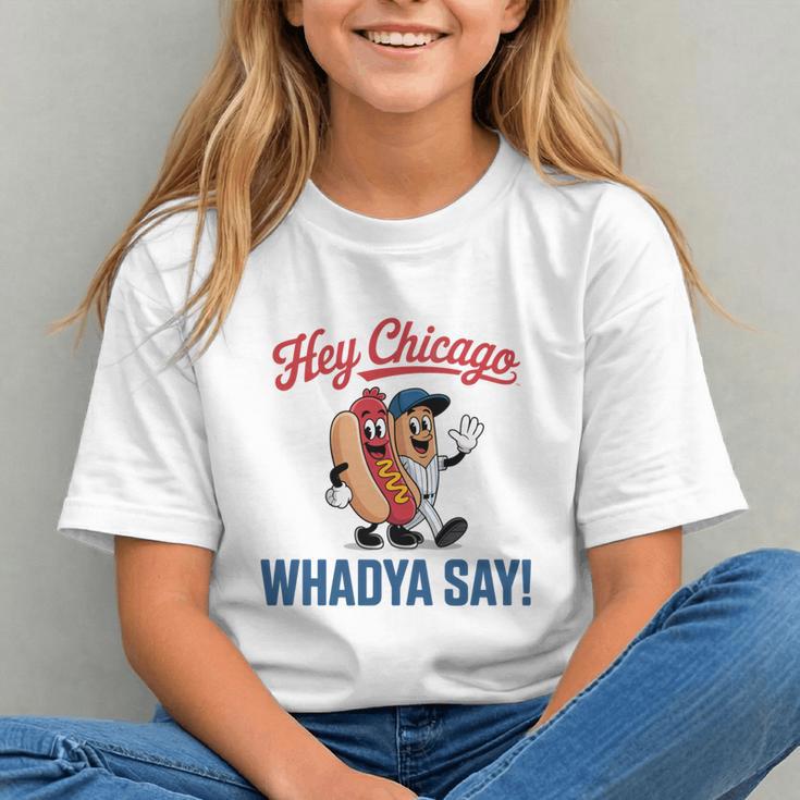 Hey Chicago Whadya Say Baseball Hot Dog Graphic Youth