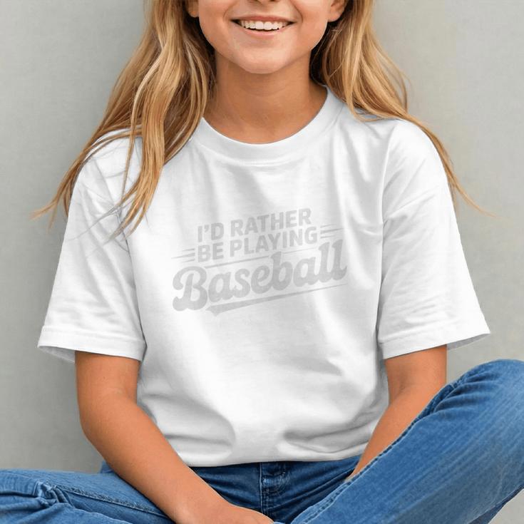 I'd Rather Be Playing Baseball Player Coach Fan Game Day Tee Premium Tri-Blend Graphic Youth
