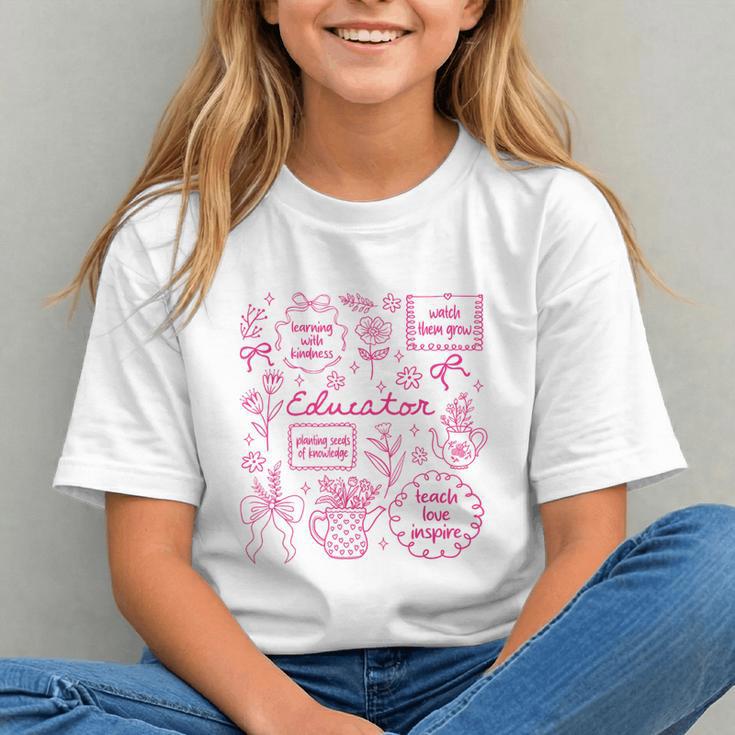 Inspire Little Minds! Teacher Pink Bow Back to School Youth T-shirt Inspire Little Minds! Teacher Pink Bow Back to School Youth T-shirt