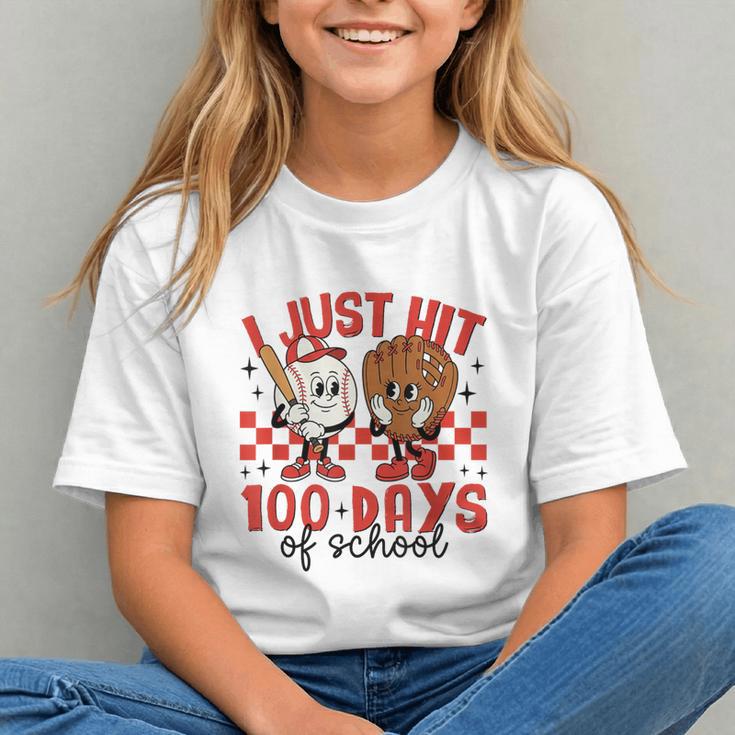 I Just Hit 100 Days Of School Baseball 100th Day Teacher Kid Graphic Youth I Just Hit 100 Days Of School Baseball 100th Day Teacher Kid Graphic Youth