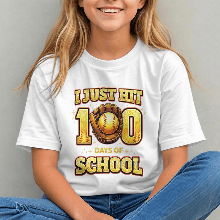 I Just Hit 100 Days Of School Baseball Boys Kids 100th Day Graphic Youth