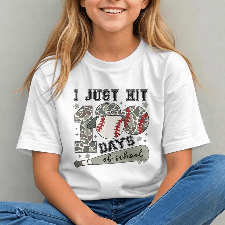 I Just Hit 100 Days Of School Teacher Baseball Boys Kids Graphic Youth I Just Hit 100 Days Of School Teacher Baseball Boys Kids Graphic Youth