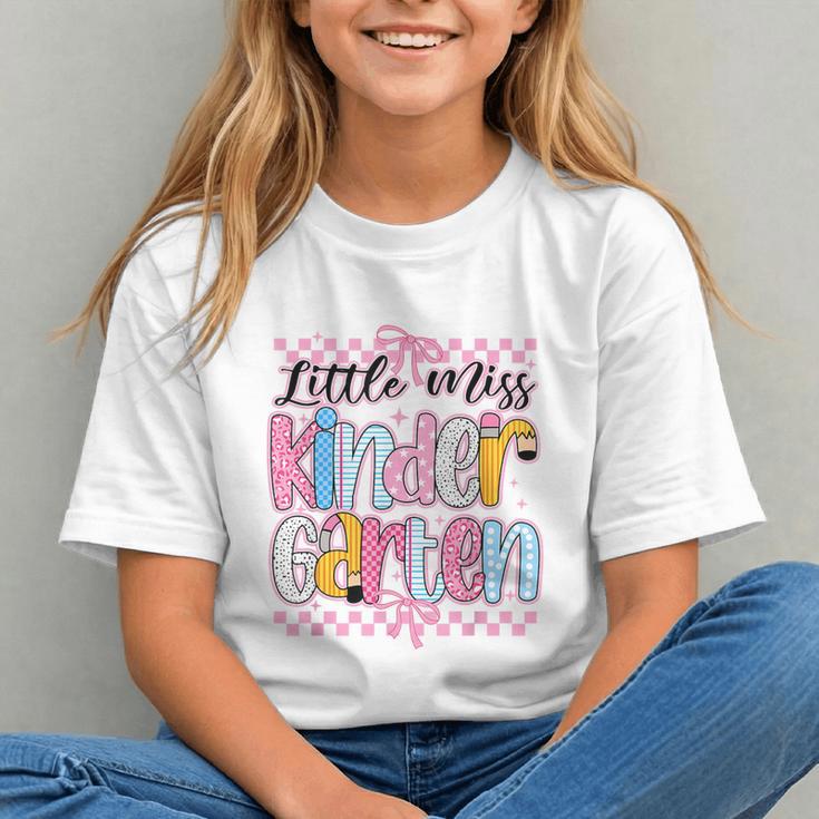 Little Miss Kindergarten Back To School Girls Coquette Bow Graphic Youth Little Miss Kindergarten Back To School Girls Coquette Bow Graphic Youth