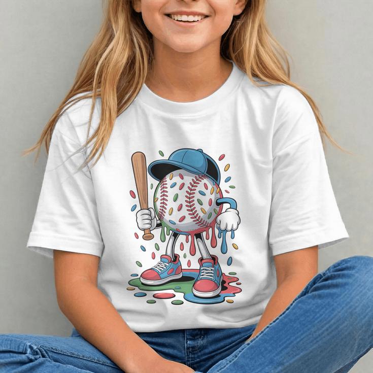 Melting Slime Sprinkle Baseball Mascot With Bat Graphic Youth Melting Slime Sprinkle Baseball Mascot With Bat Graphic Youth