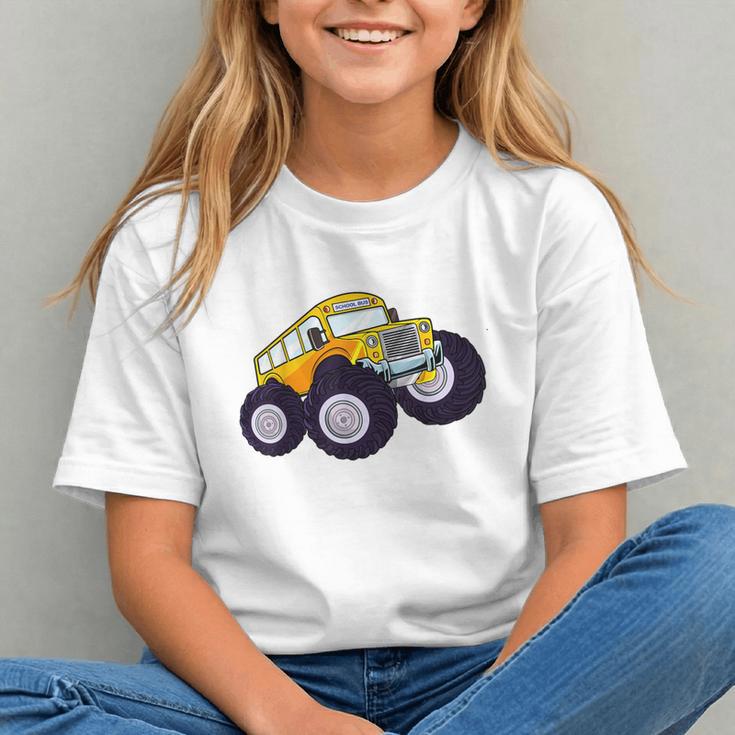 Monster Truck School Bus Yellow Back To School Kids Toddler Graphic Youth