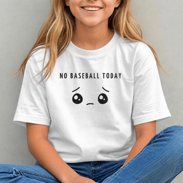 No Baseball Today Minimalist Sad Face Baseball Lover Graphic Youth