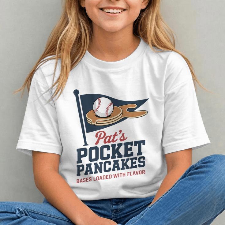 Pat's Pocket Pancakes Flag Baseball On Pancake Graphic Youth Pat's Pocket Pancakes Flag Baseball On Pancake Graphic Youth