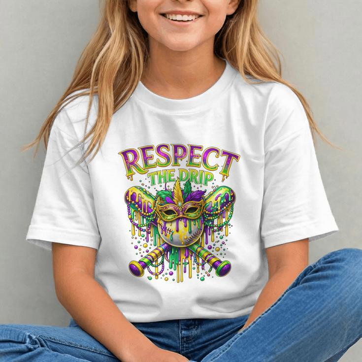Respect The Drip Mardi Gras Baseball Ice Cream Boys Carnival Graphic Youth Respect The Drip Mardi Gras Baseball Ice Cream Boys Carnival Graphic Youth