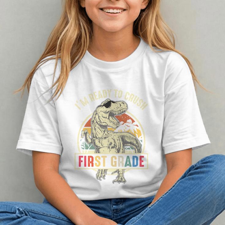 Roaring into 1st Grade! Dinosaur Back to School Youth T-shirt