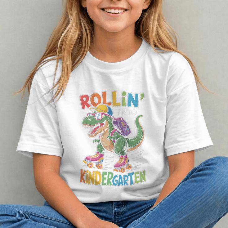 Roaring into Kindergarten! T-Rex Back to School Youth T-shirt