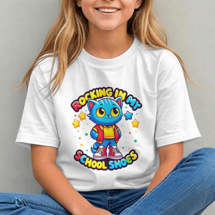 Rocking School Shoes! Fun Cat Back to School Youth T-Shirt