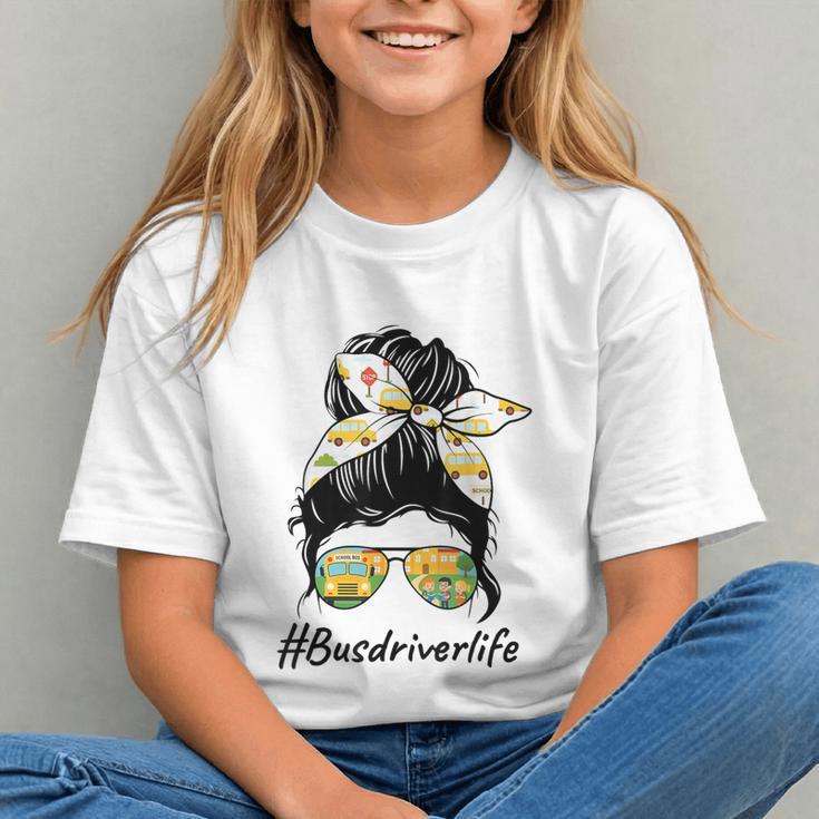 Rocking the Bus Driver Life Messy Bun Back to School Youth T-shirt Rocking the Bus Driver Life Messy Bun Back to School Youth T-shirt
