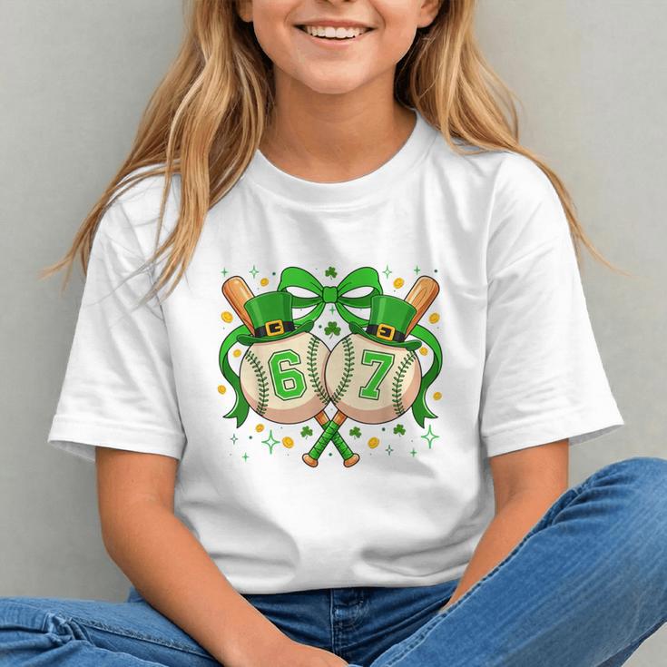Six Seven 67 Meme Baseball Coquette Bow St Patrick's Day Graphic Youth
