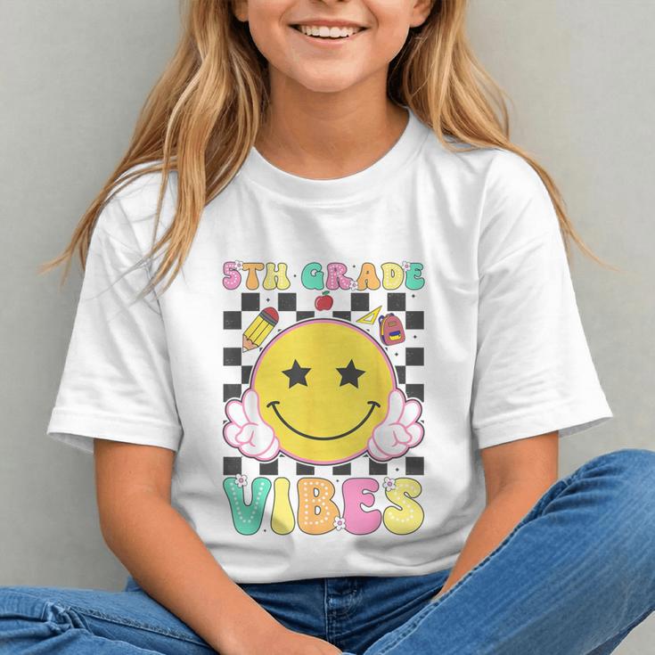 Smiley Face 5th Grade Vibes Back to School Youth T-shirt Smiley Face 5th Grade Vibes Back to School Youth T-shirt