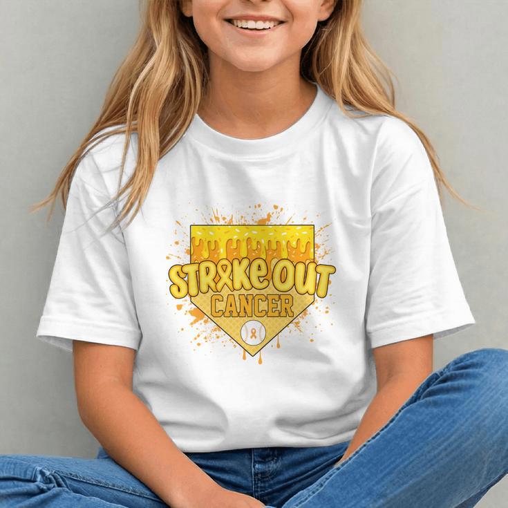 Strike Out Childhood Cancer Boys Baseball Drip Gold Ribbon Graphic Youth Strike Out Childhood Cancer Boys Baseball Drip Gold Ribbon Graphic Youth