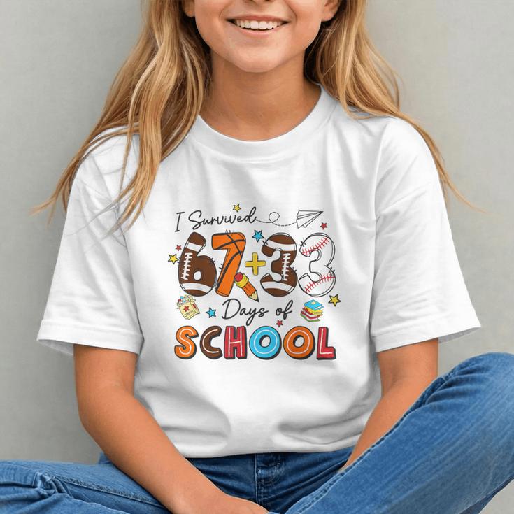 I Survived 67 33 Days Of School Baseball Basketball Football Graphic Youth