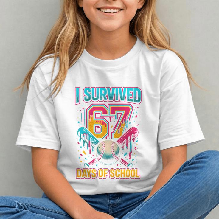 I Survived 67 Days Of School Baseball Drip Six Seven Meme Graphic Youth