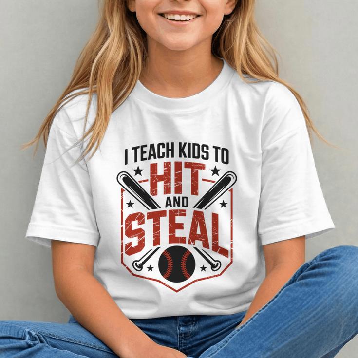 I Teach Kids To Hit And Steal Baseball Softball Coach Premium Tri-Blend Graphic Youth I Teach Kids To Hit And Steal Baseball Softball Coach Premium Tri-Blend Graphic Youth