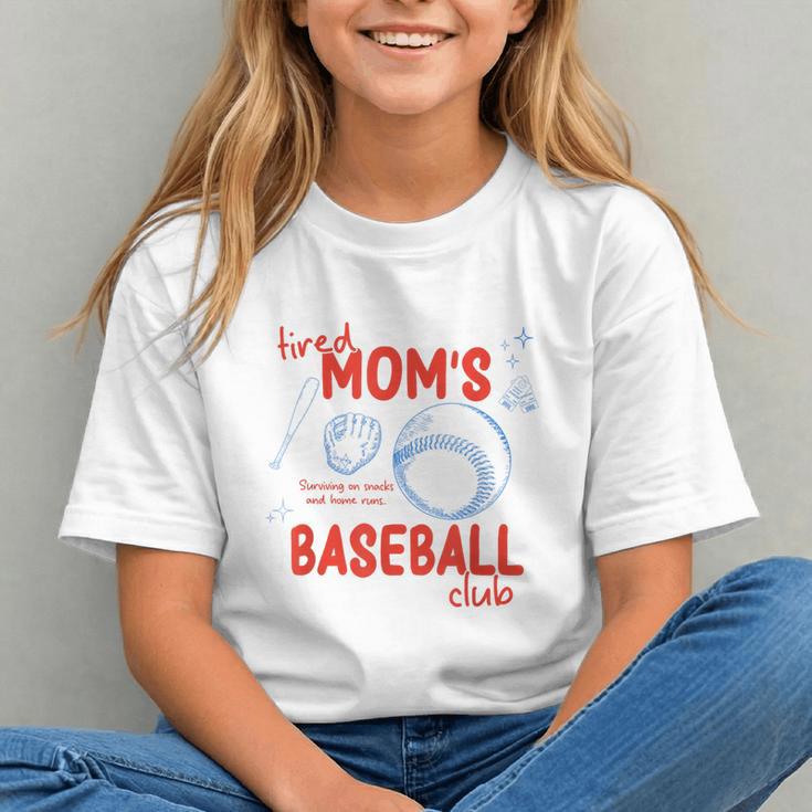 Tired Baseball Mom Club Baseball Mama Mother's Day Graphic Youth Tired Baseball Mom Club Baseball Mama Mother's Day Graphic Youth