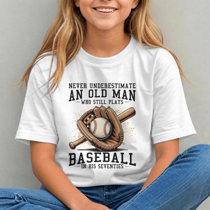 Never Underestimate Old Man Plays Baseball In His Seventies Graphic Youth