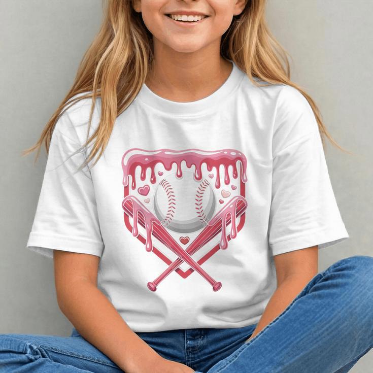 Valentines Baseball Boys Ice Cream Drip Heart Youth Kids Graphic Youth