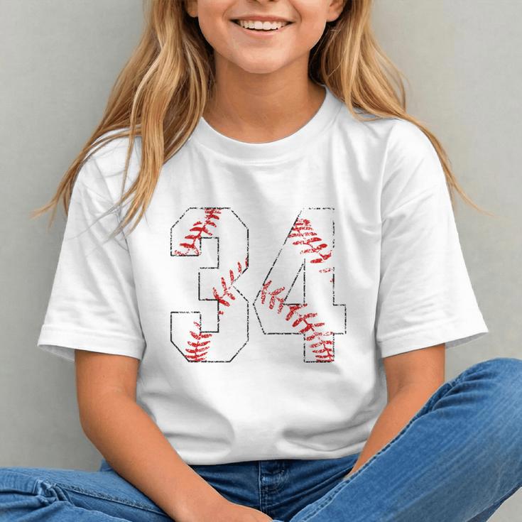Vintage Distressed Baseball Number 34 Jersey Player Uniform Graphic Youth Vintage Distressed Baseball Number 34 Jersey Player Uniform Graphic Youth