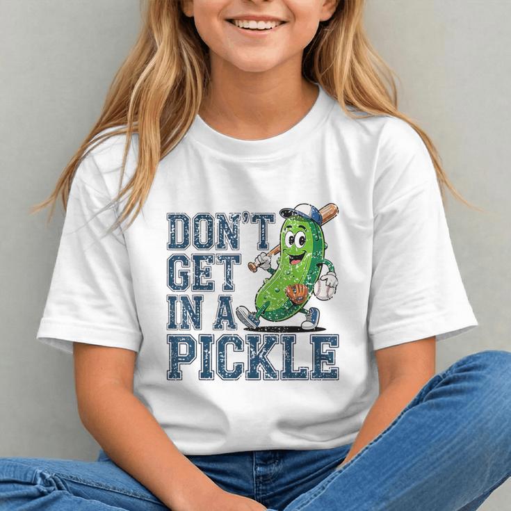 Youth Baseball Catcher Humor Don’t Get In A Pickle Graphic Youth