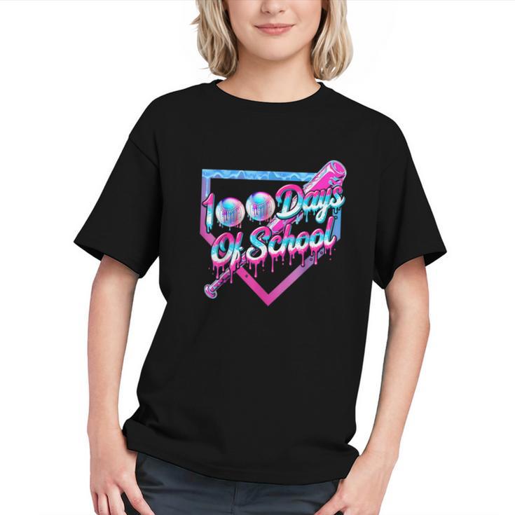 100 Days Of School Baseball 100th Day Ice Cream Boys Kids Graphic Youth