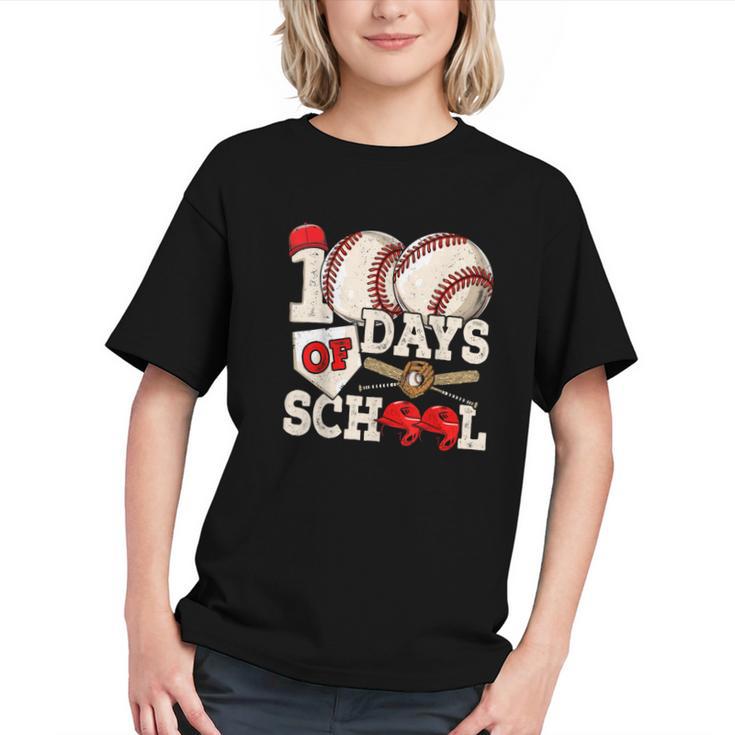 100 Days Of School Baseball 100th Day Of School Kids Teacher Graphic Youth