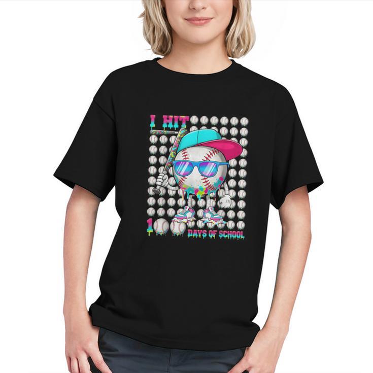 100 Days Of School Baseball Drip Ice Cream Boys Kids Graphic Youth